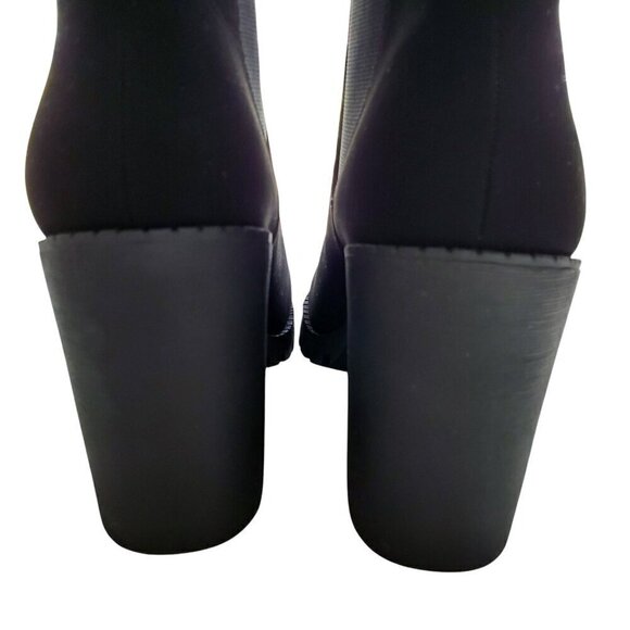 NWT Soda Chunky Heel Black Combat Boots Jaber Ankle Lug Sole Pull On 9.5 - Picture 6 of 13